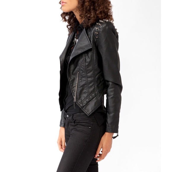 studded leather jacket forever 21